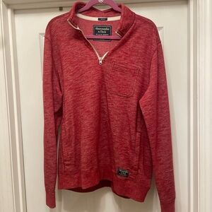 Abercrombie & Fitch Pink Fleece Pullover muscle fit men’s XL